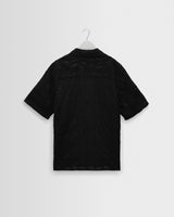 wax london men's Didcot - Black Corded Lace Short-Sleeve Shirt