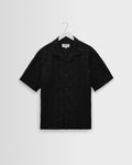Didcot - Chemise à manches courtes en dentelle à cordonnet noire