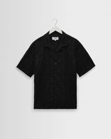 wax london men's Didcot - Black Corded Lace Short-Sleeve Shirt