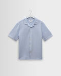 Didcot - Blue And Ecru Seersucker Stripe Short-Sleeve Shirt