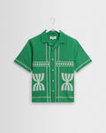 Didcot - Green And White Border Applique Short-Sleeve Shirt