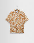 Didcot - Chemise à manches courtes en viscose à motif floral beige et hâlé