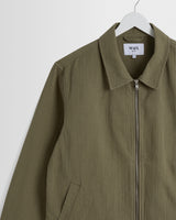 wax london men's Eldon - Khaki Crinkle Cotton-Linen Jacket