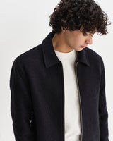 wax london men's Eldon - Midnight Navy Boiled Wool Jacket