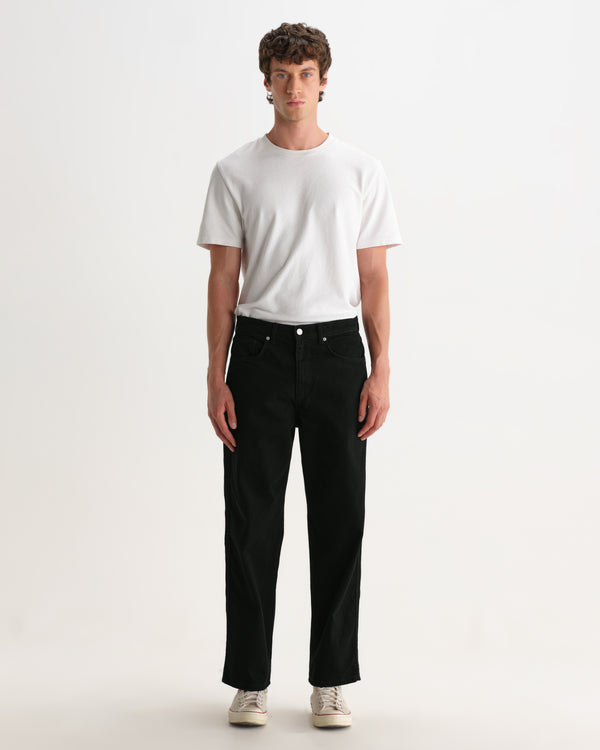 wax london men's Felix - Black Loose Fit Denim Jeans