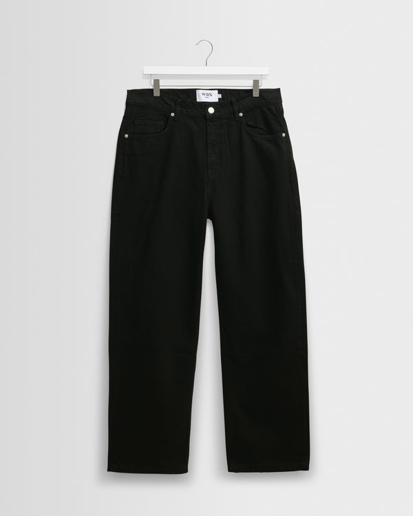 wax london men's Felix - Black Loose Fit Denim Jeans