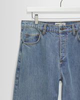 Felix - Jean denim coupe ample selvedge délavage bleu