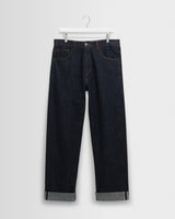 wax london men's Felix - Rinse Wash Selvedge Loose Fit Denim Jeans