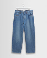 wax london men's Felix - Vintage Antique Blue Loose Fit Denim Jeans