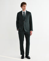 wax london men's Fintry - Dark Green Linen Single-Breasted Blazer