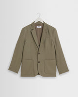 wax london men's Fintry - Khaki Linen Single-Breasted Blazer
