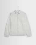 Halcomb - Chemise en coton à rayures brisées écrue et bleue