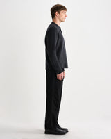 wax london men's Harvey - Charcoal Zig Zag Wool Jumper