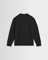wax london men's Harvey - Charcoal Zig Zag Wool Jumper