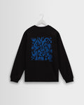 Hayden – Schwarz-blaues 90er-Jahre Doodle Graphic Baumwoll-T-Shirt