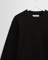 wax london men's Hayden - Black Textured Organic Cotton Long Sleeve T-Shirt