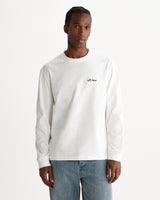 wax london men's Hayden - Off-White Leaf Embroidery Long-Sleeve T-Shirt