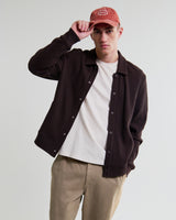 wax london men's Hays - Dark Brown Structured Waffle Overshirt