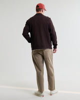 wax london men's Hays - Dark Brown Structured Waffle Overshirt