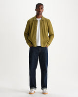 wax london men's Hays - Green Waffle Jersey Overshirt