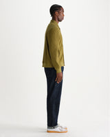 wax london men's Hays - Green Waffle Jersey Overshirt