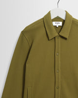 wax london men's Hays - Green Waffle Jersey Overshirt