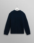 Hyatt – Marineblauer Zopfstrickpullover mit Rundhalsausschnitt