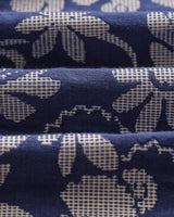 wax london men's Iggy - Blue And Ecru Floral Jacquard Jacket