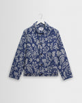 Iggy – Blaue und ecrufarbene Jacquard-Jacke mit Blumenmuster