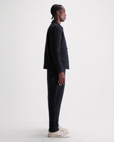 wax london men's Iggy - Navy And Black Tonal Jacquard Jacket