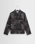 Iggy - Marineblaue und braune abstrakte Jacquard-Jacke