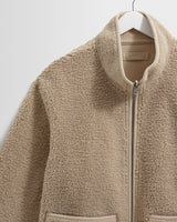 wax london men's Killick - Natural Reversible Corduroy Borg Jacket