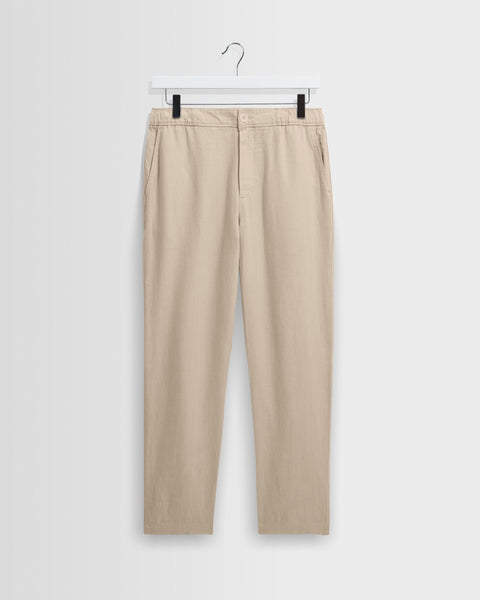 Kurt - Pantalon décontracté en lin lavé beige