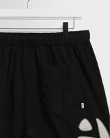 wax london men's Kurt - Black And Beige Abstract Applique Shorts