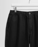 wax london men's Kurt - Black Organic Cotton Trousers