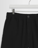 wax london men's Kurt - Black Organic Cotton Twill Shorts