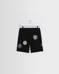 Kurt – Schwarze Shorts aus Baumwolle mit runden Applikationen