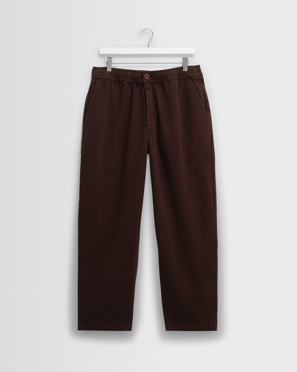 wax london men's Kurt - Dark Brown Organic Cotton Trousers