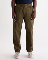 wax london men's Kurt - Dark Khaki Organic Cotton Twill Trouser