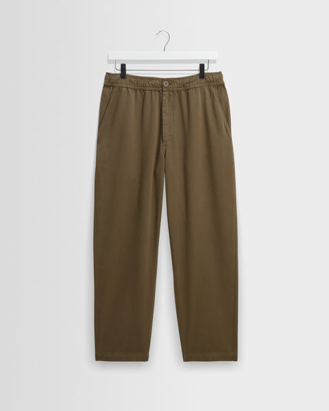 Kurt - Pantalon en sergé de coton biologique kaki foncé