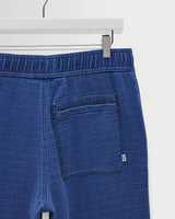 wax london men's Kurt - Indigo Textured Organic Dobby Cotton Relaxed Fit Trousers