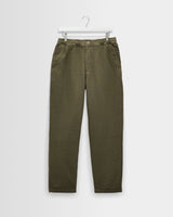 wax london men's Kurt - Khaki Crinkle Cotton-Linen Relaxed Fit Trousers