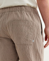 wax london men's Kurt - Natural Chalk Stripe Shorts