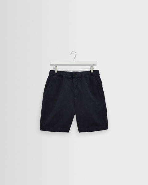 Kurt – Shorts aus gekreppter Baumwolle-Leinen in Marineblau