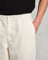 wax london men's Kurt - Off White Organic Cotton Trousers