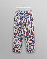 wax london men's Kurt - Red And Blue Spin Jacquard Trousers