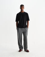 wax london men's Malham - Charcoal Grey Pinstripe Wool Trousers