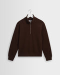 Maverick – Half-Zip-Sweatshirt aus Rippjersey in Braun