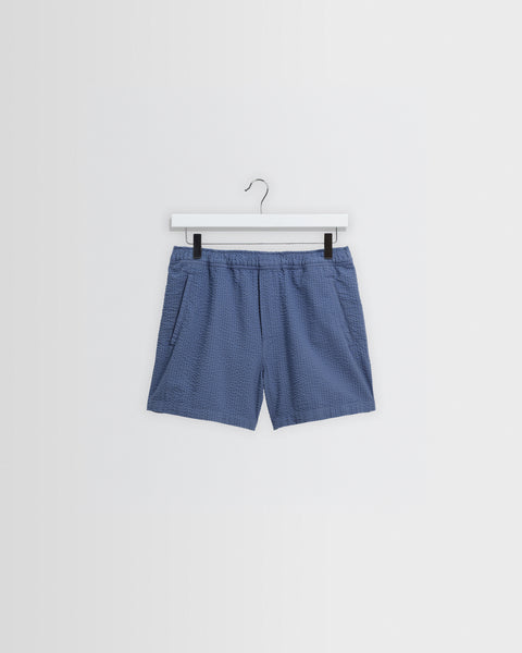 Mescal - Shorts aus blauem Baumwoll-Seersucker