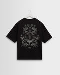 Milton - T-shirt en coton à motif botanique noir et beige